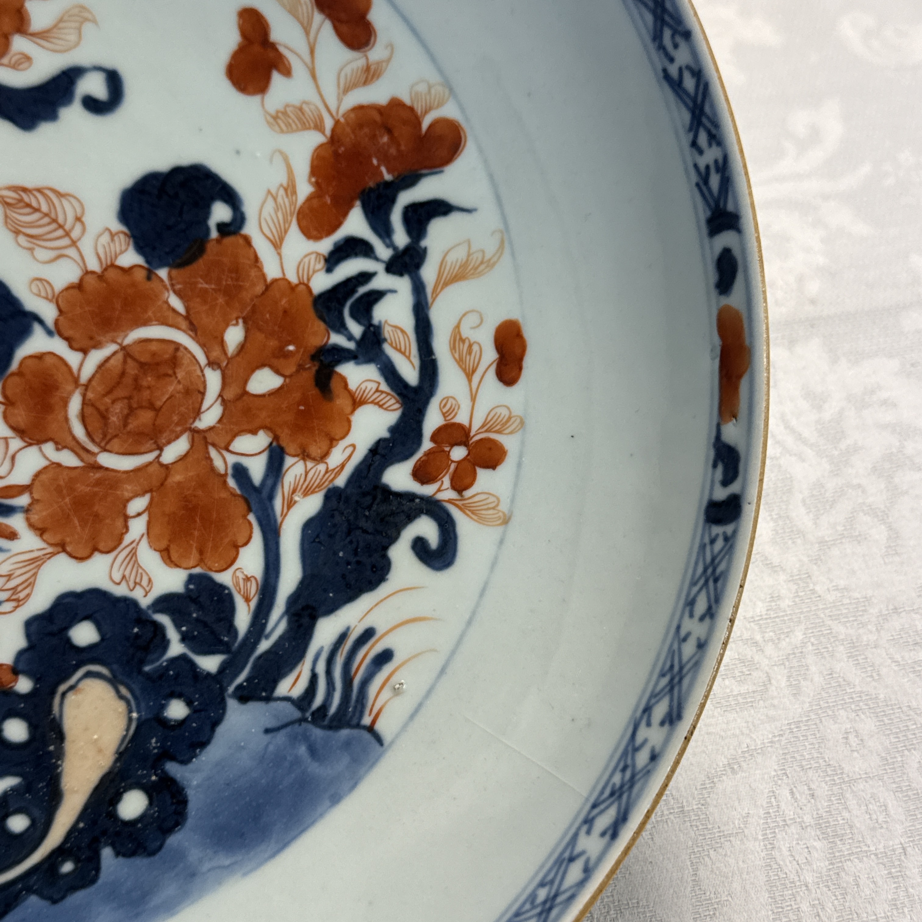 Eight Chinese blue and white plates and an Imari-style dish — photo 109