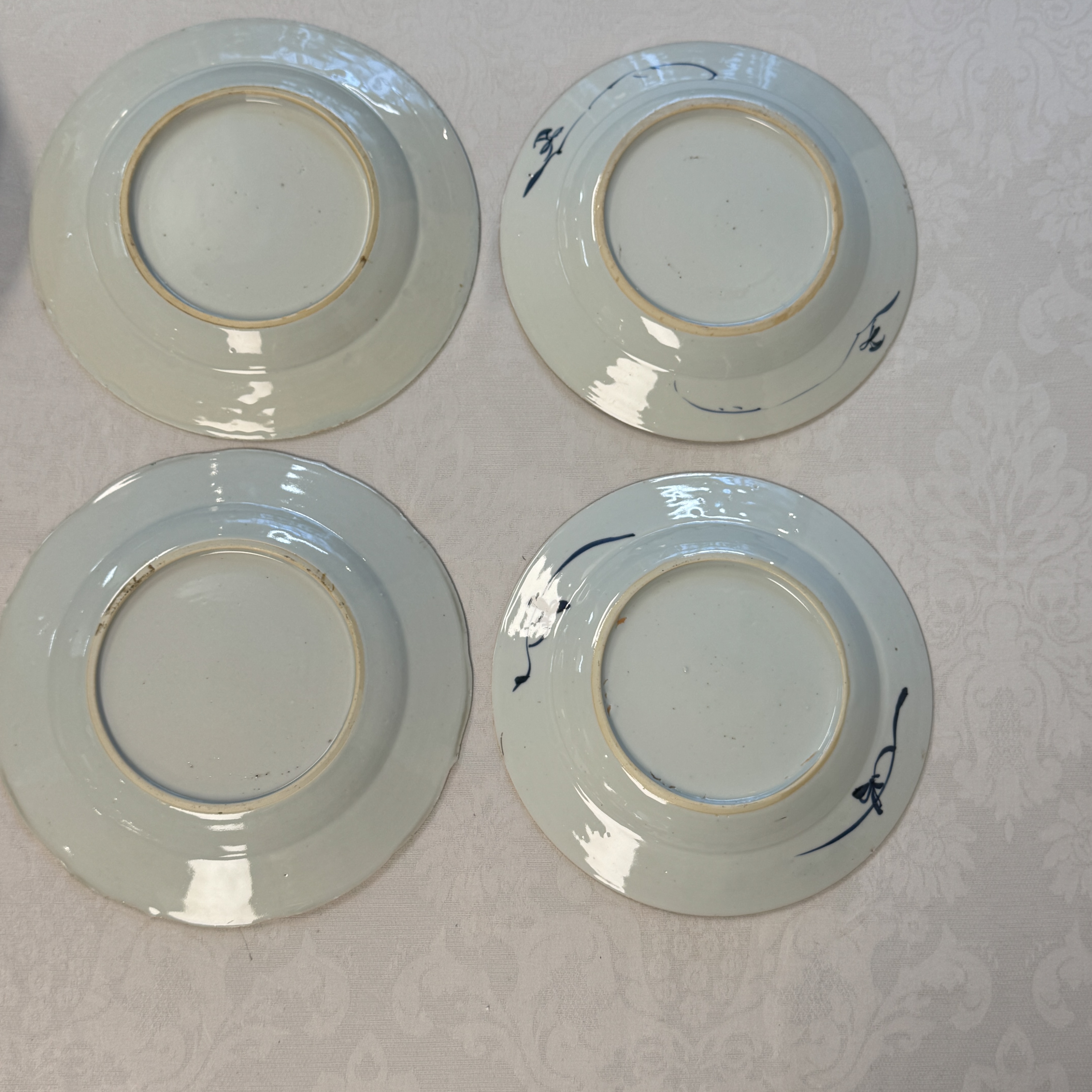 Eight Chinese blue and white plates and an Imari-style dish — photo 2