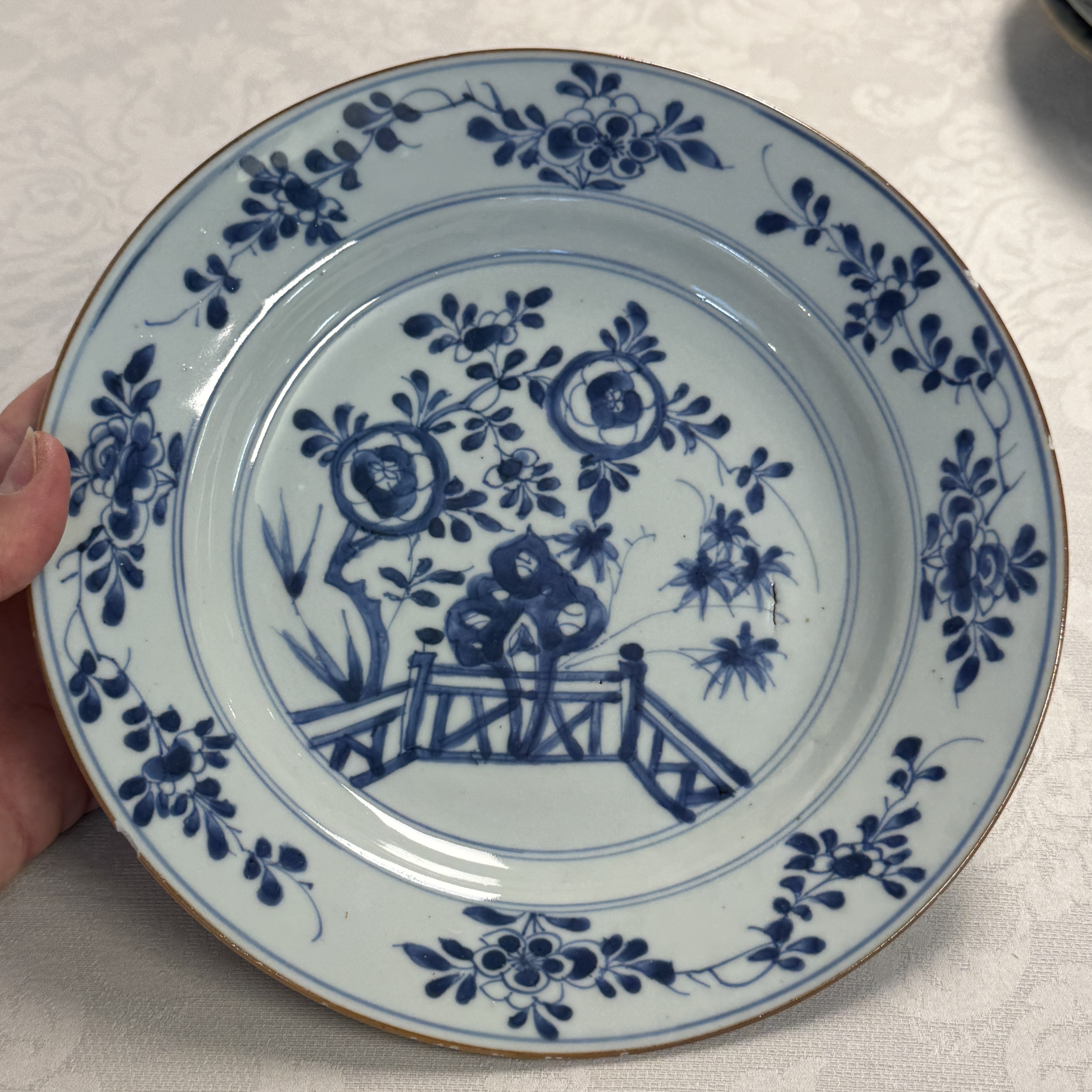 Eight Chinese blue and white plates and an Imari-style dish — photo 3