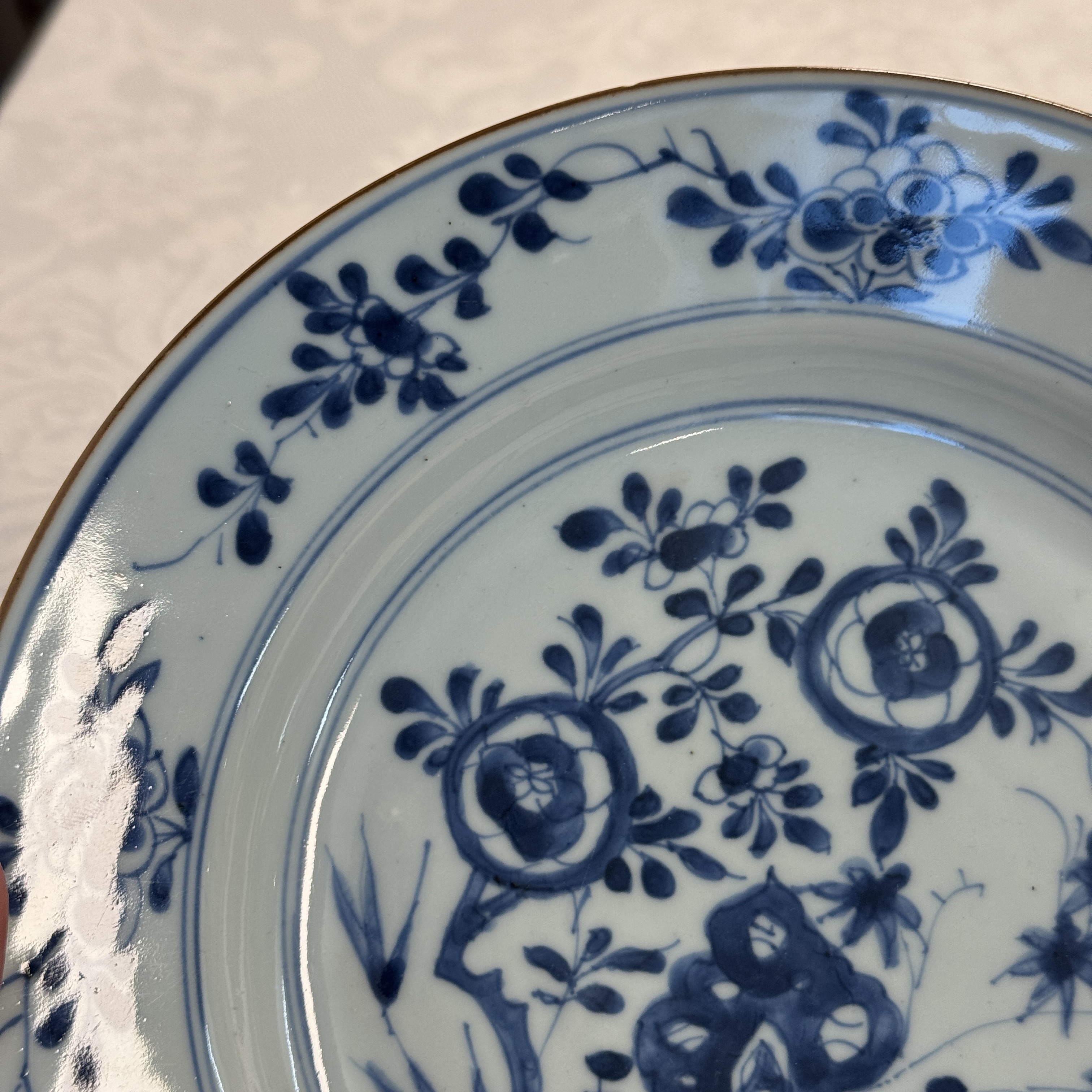 Eight Chinese blue and white plates and an Imari-style dish — photo 5