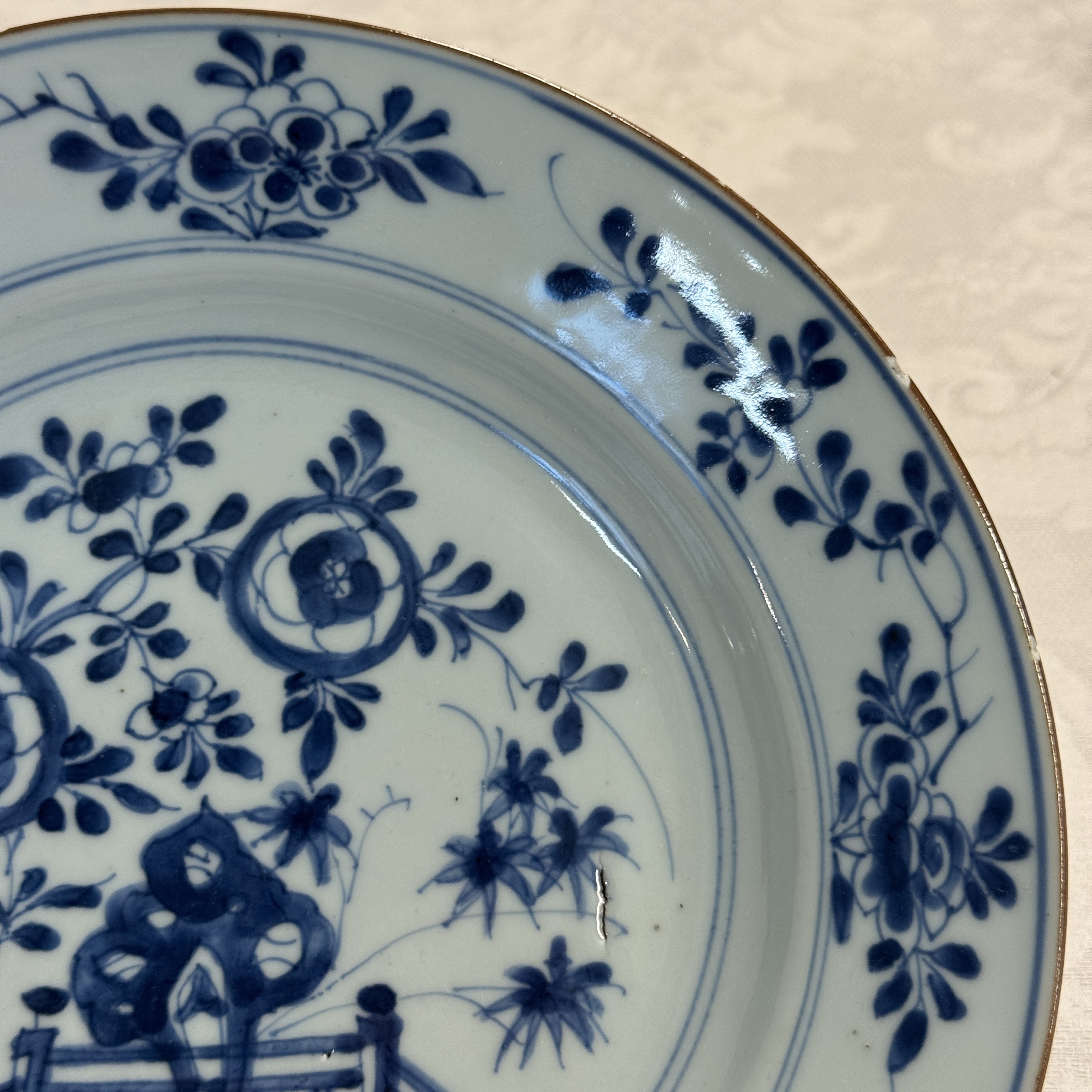 Eight Chinese blue and white plates and an Imari-style dish — photo 6