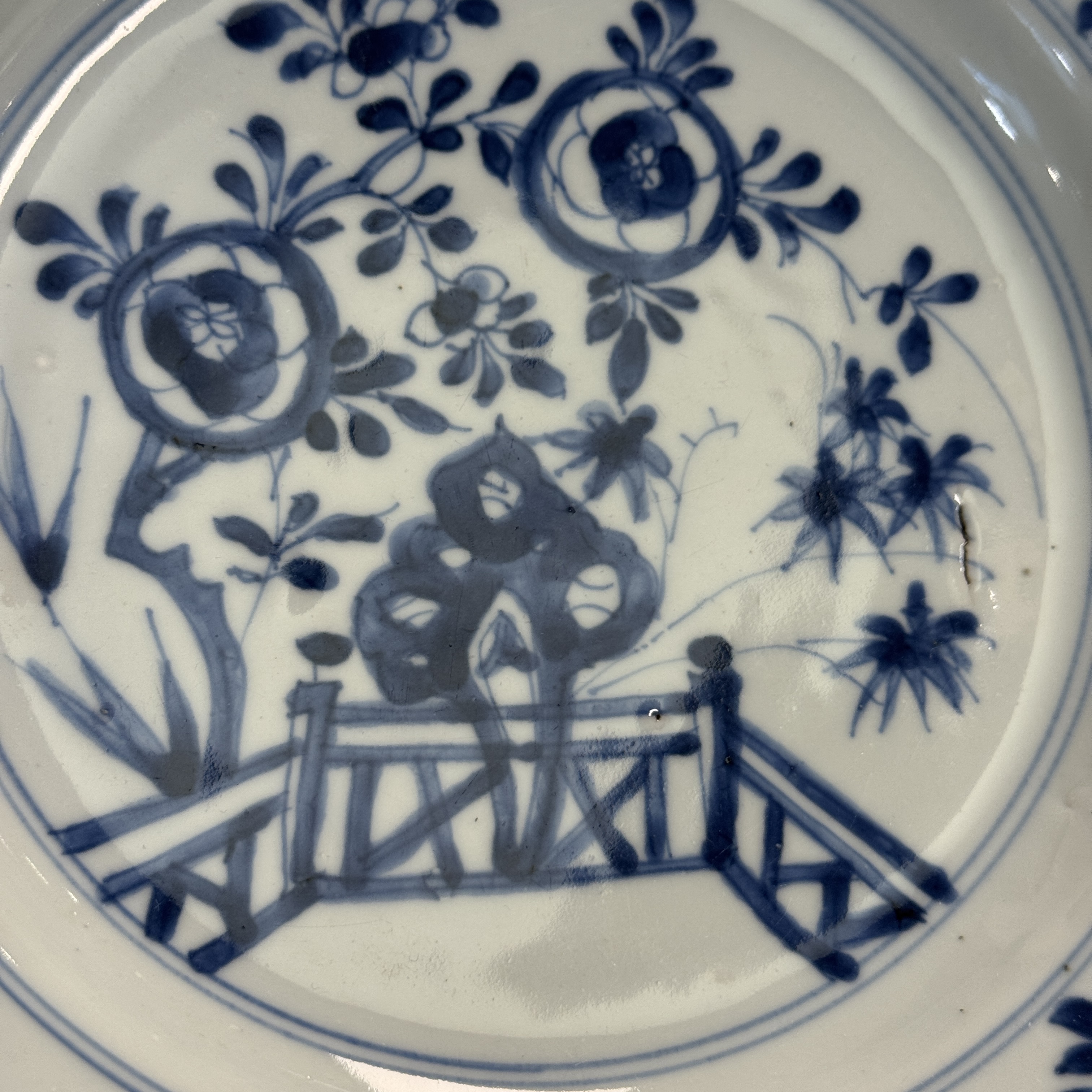 Eight Chinese blue and white plates and an Imari-style dish — photo 8