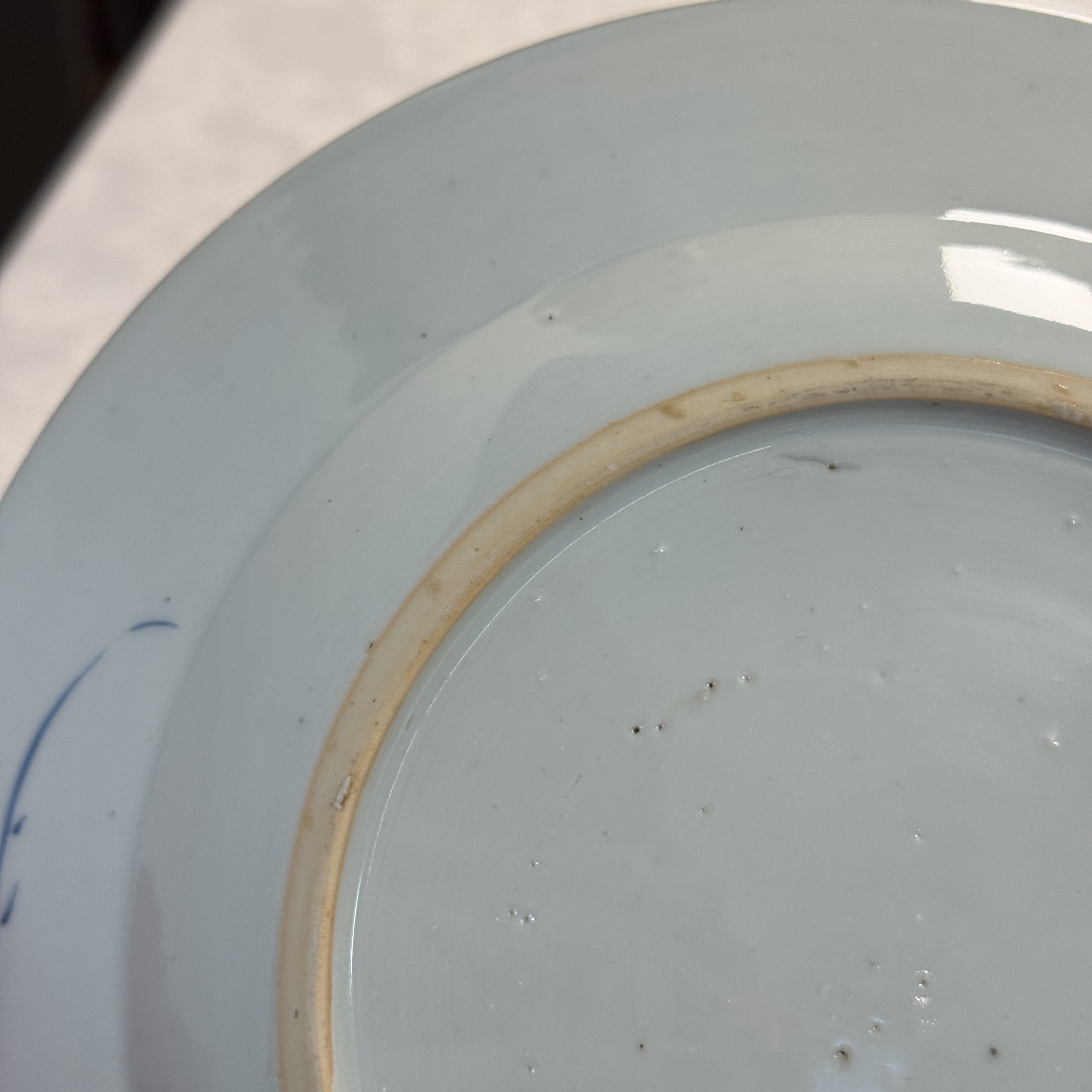 Eight Chinese blue and white plates and an Imari-style dish — photo 12