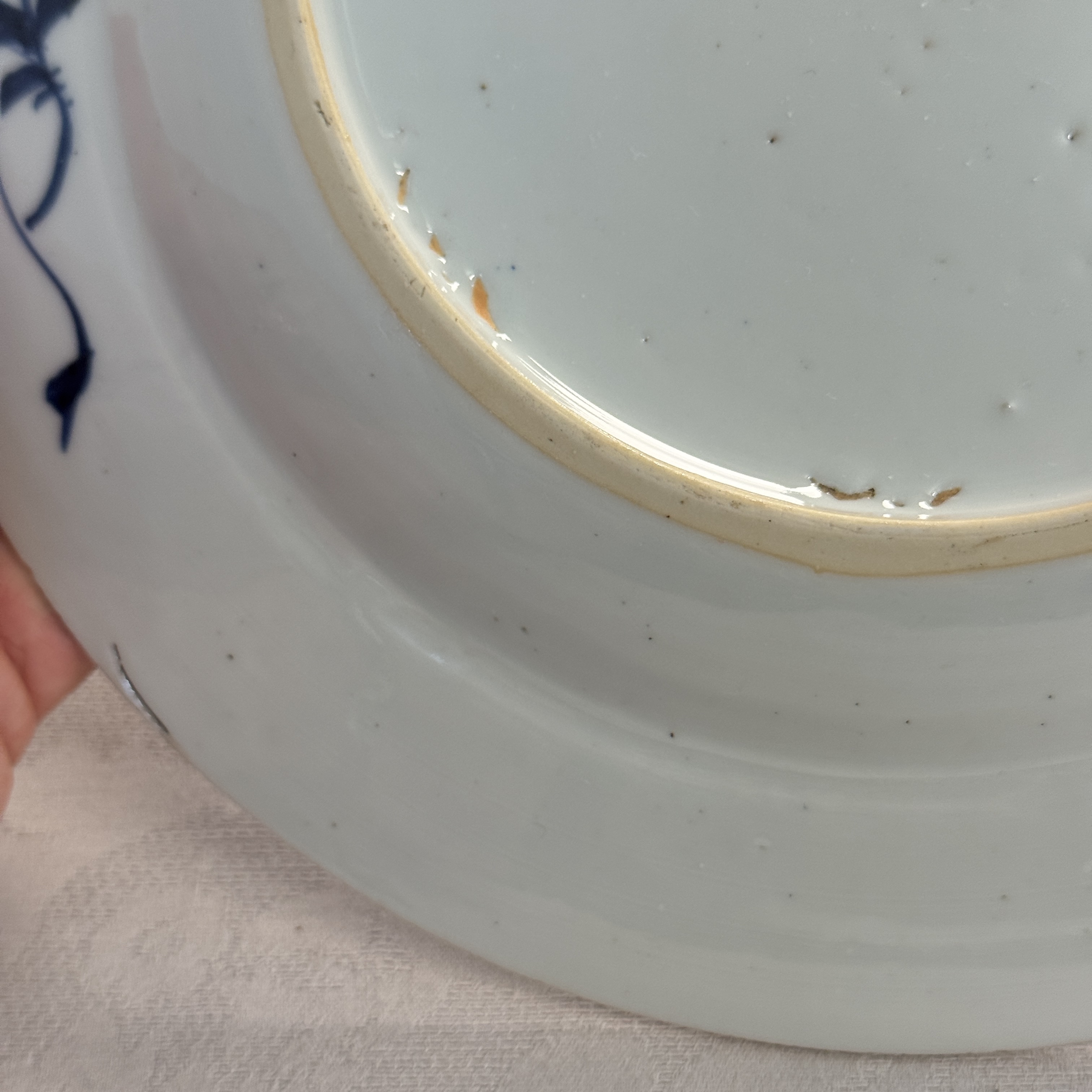 Eight Chinese blue and white plates and an Imari-style dish — photo 23