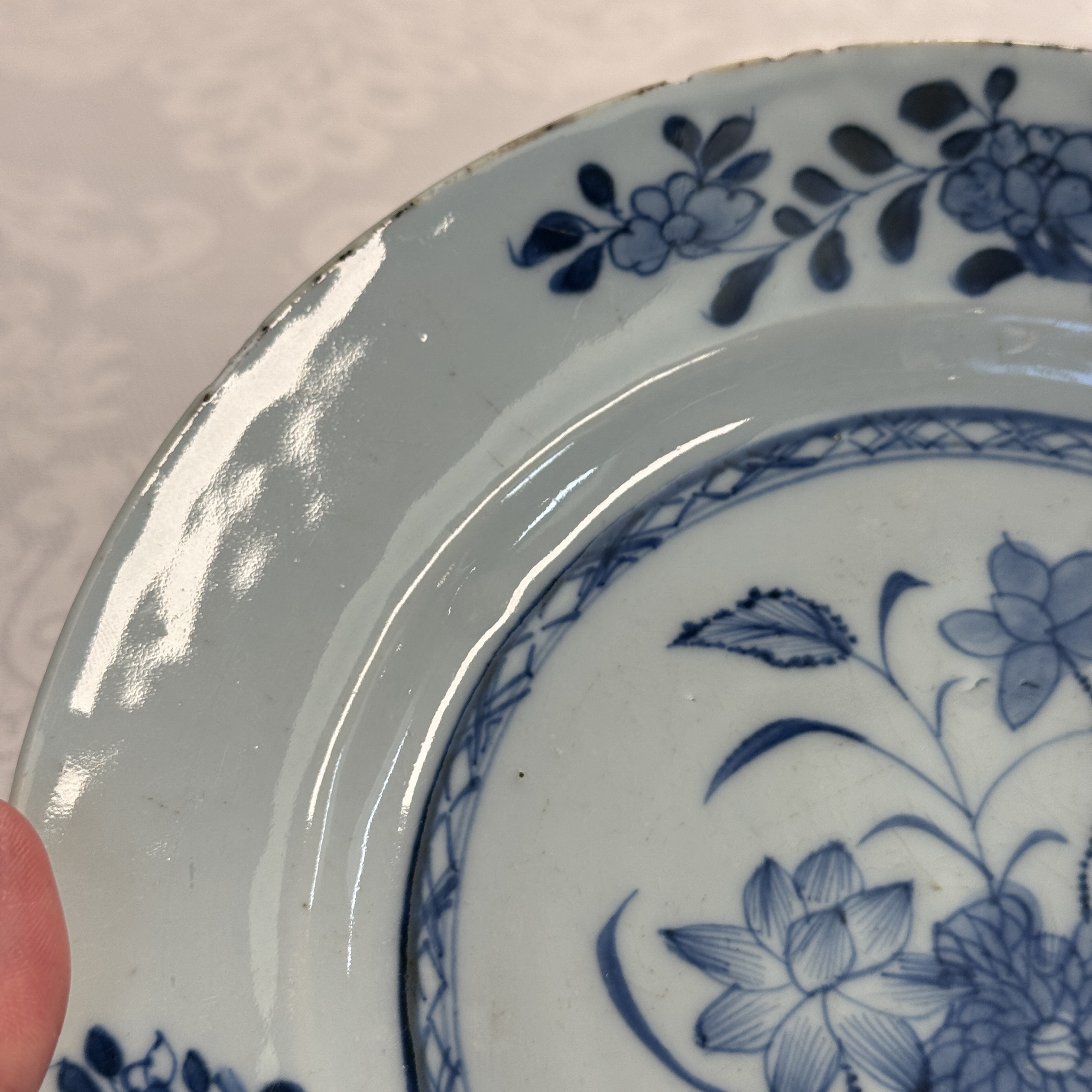Eight Chinese blue and white plates and an Imari-style dish — photo 29