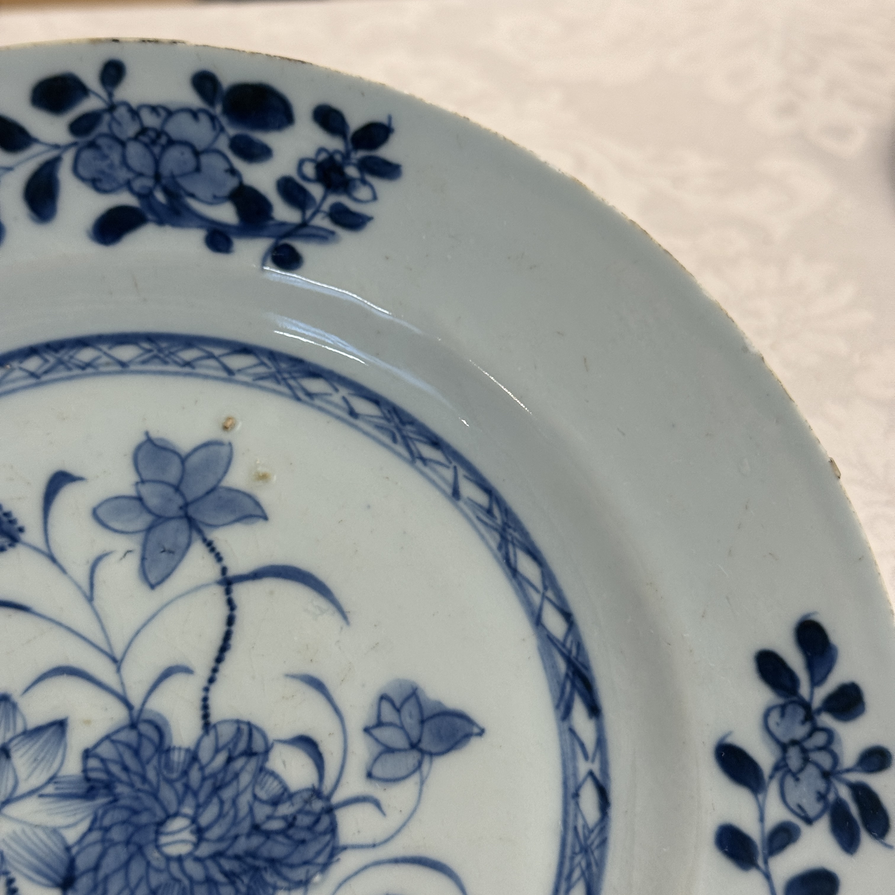 Eight Chinese blue and white plates and an Imari-style dish — photo 30