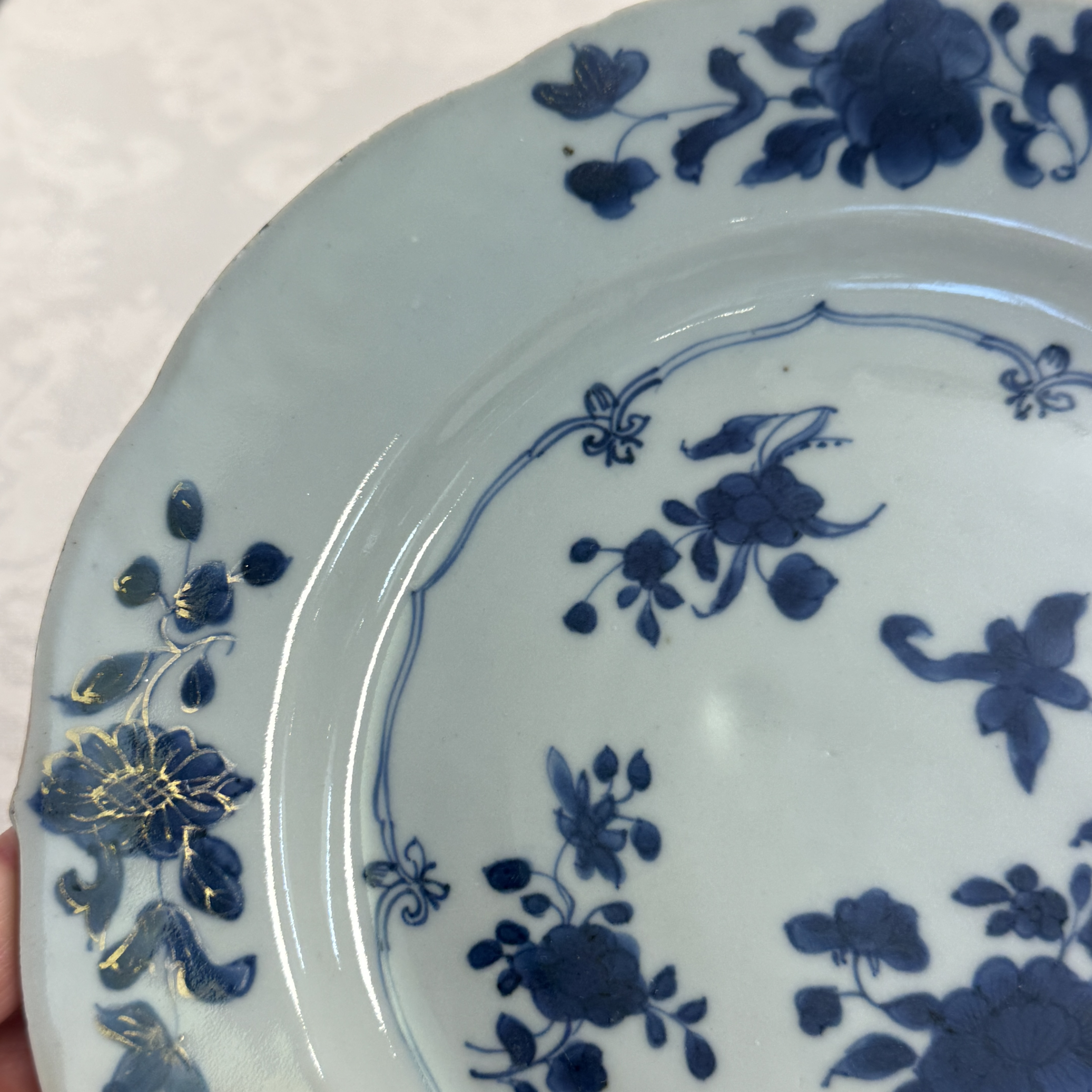 Eight Chinese blue and white plates and an Imari-style dish — photo 42