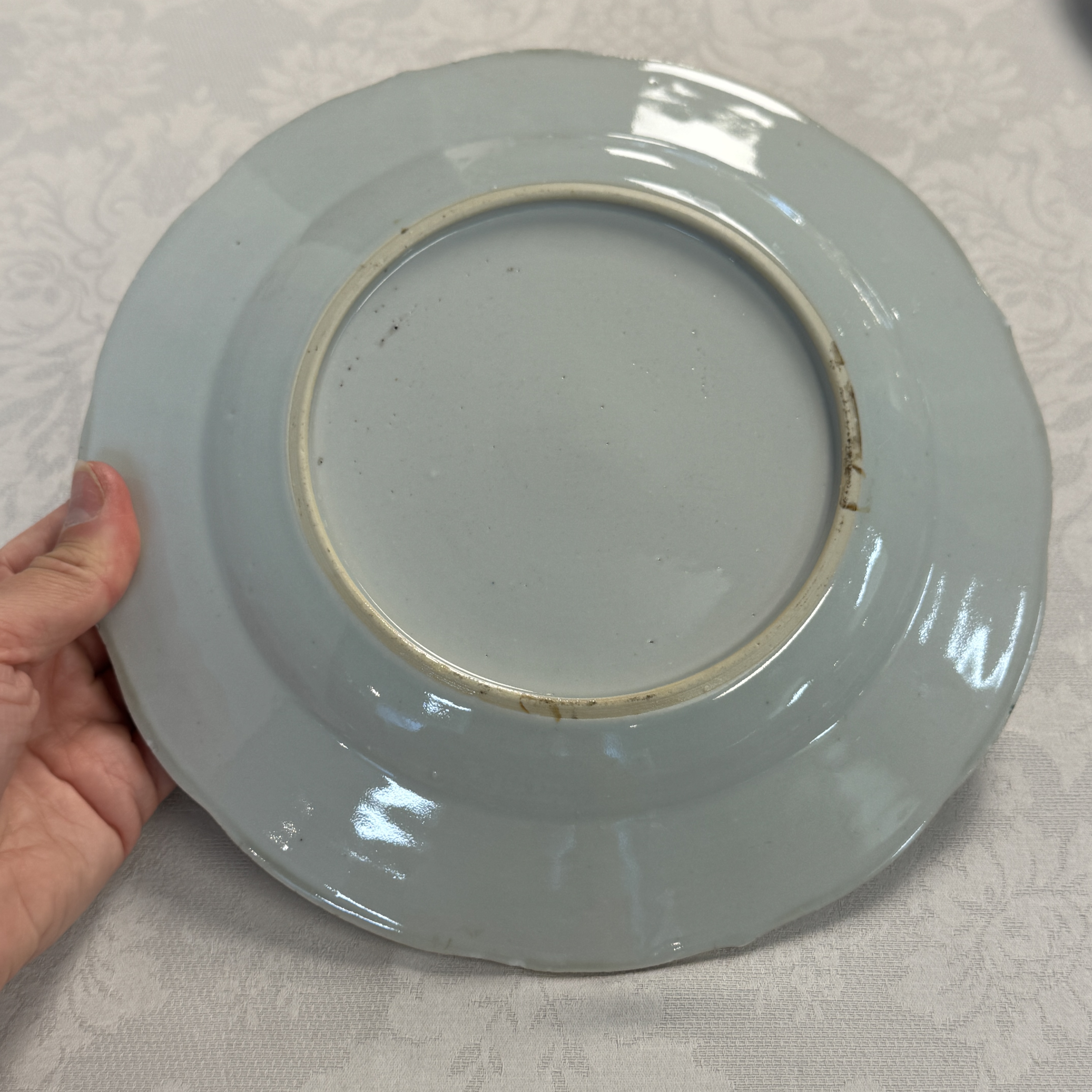 Eight Chinese blue and white plates and an Imari-style dish — photo 46