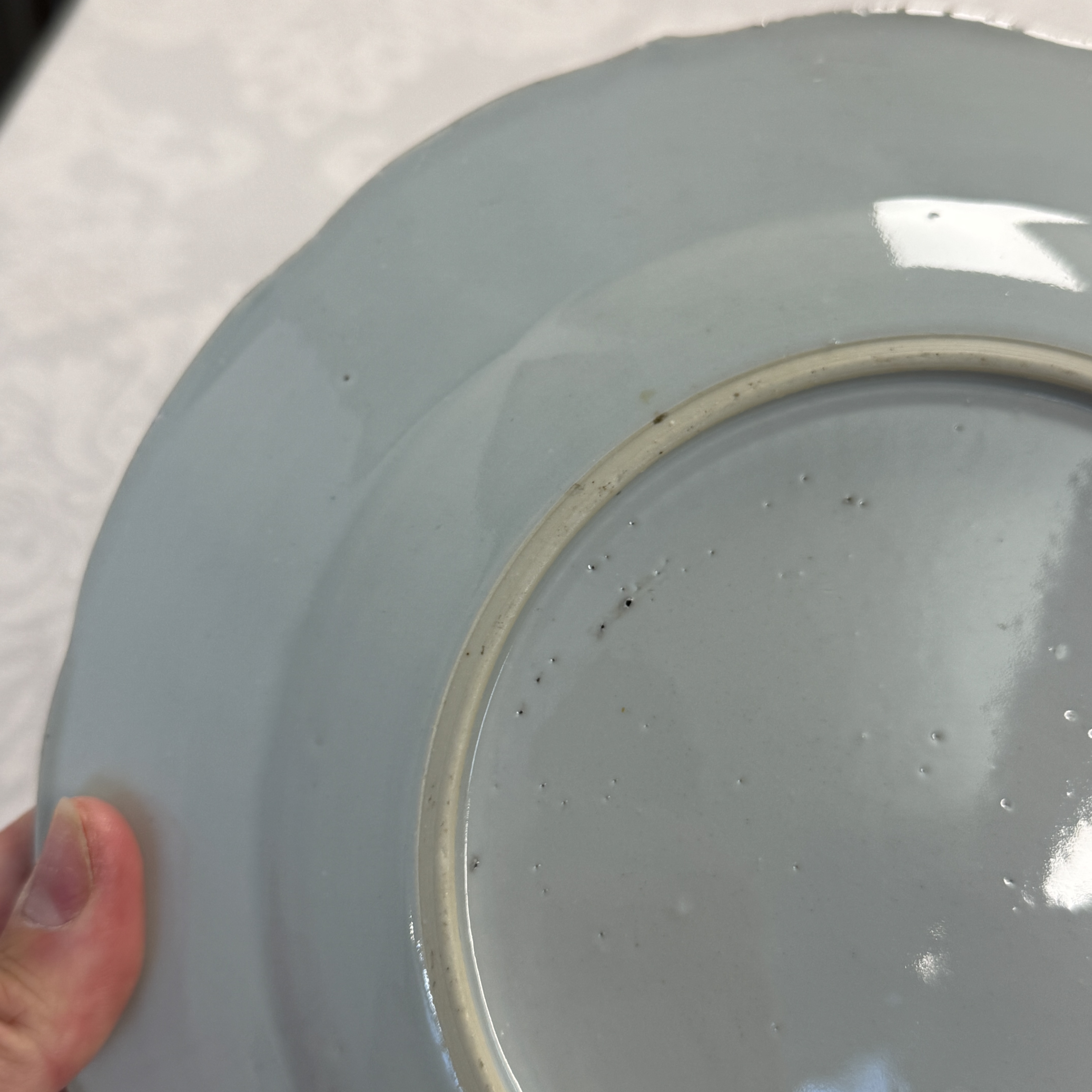 Eight Chinese blue and white plates and an Imari-style dish — photo 48