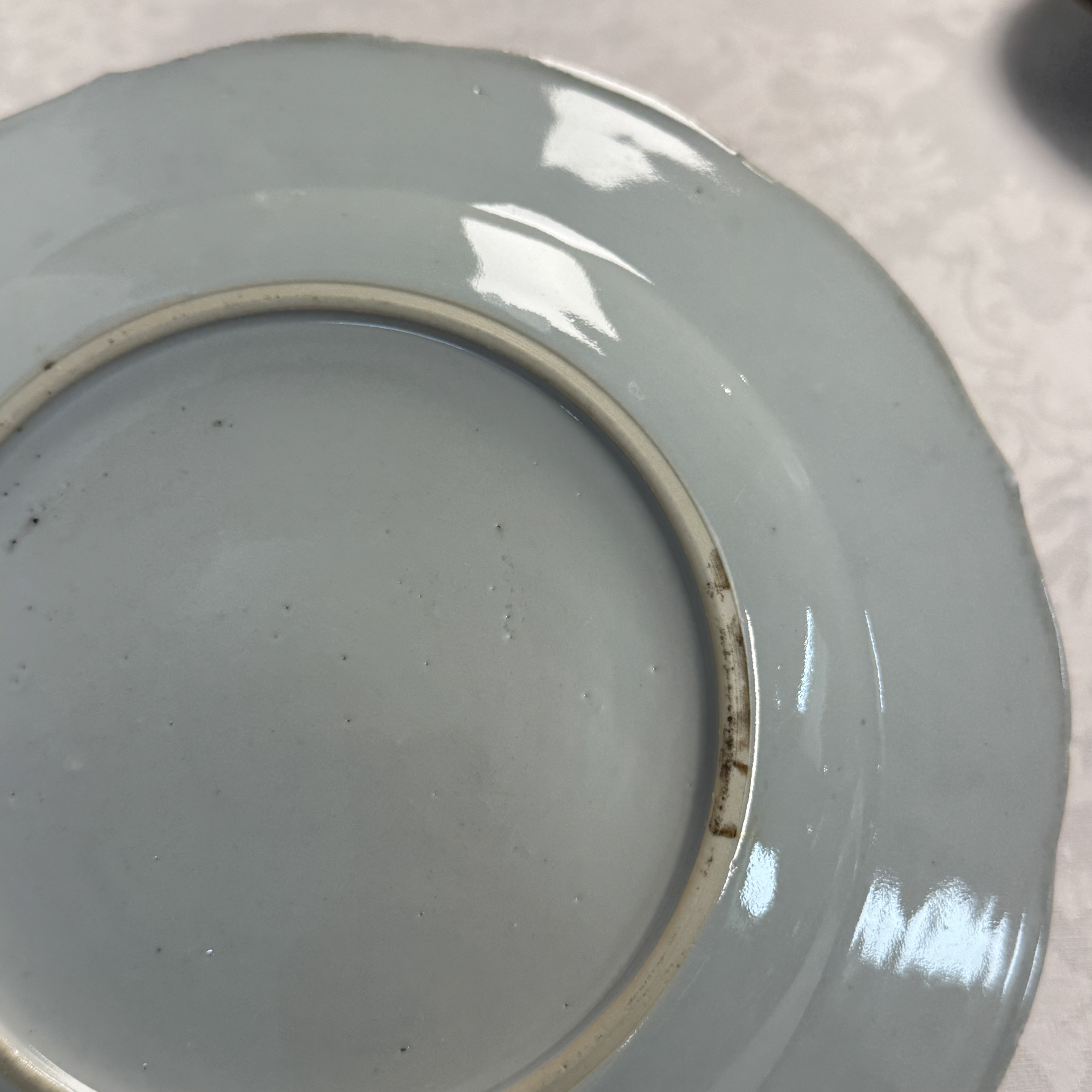 Eight Chinese blue and white plates and an Imari-style dish — photo 49