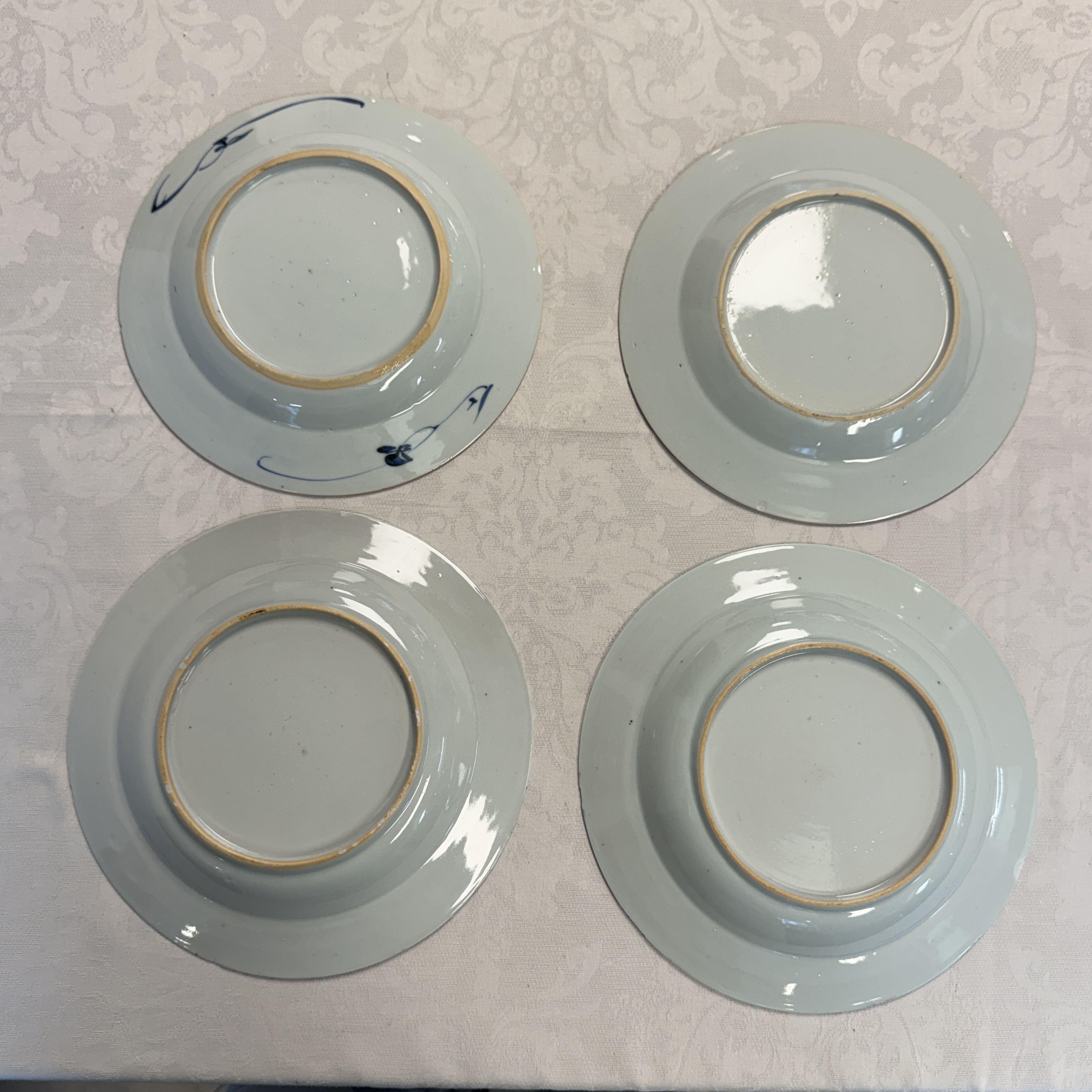 Eight Chinese blue and white plates and an Imari-style dish — photo 53