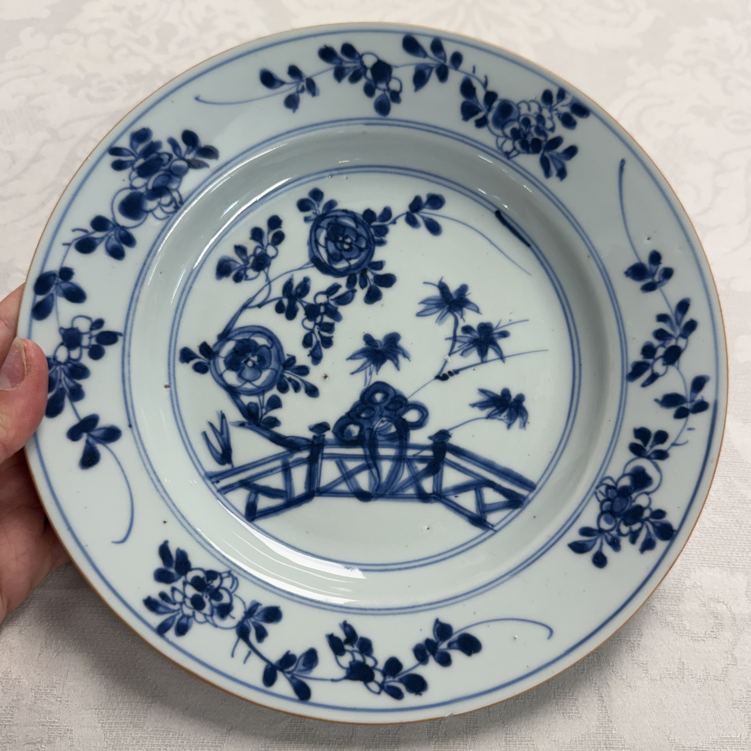 Eight Chinese blue and white plates and an Imari-style dish — photo 54
