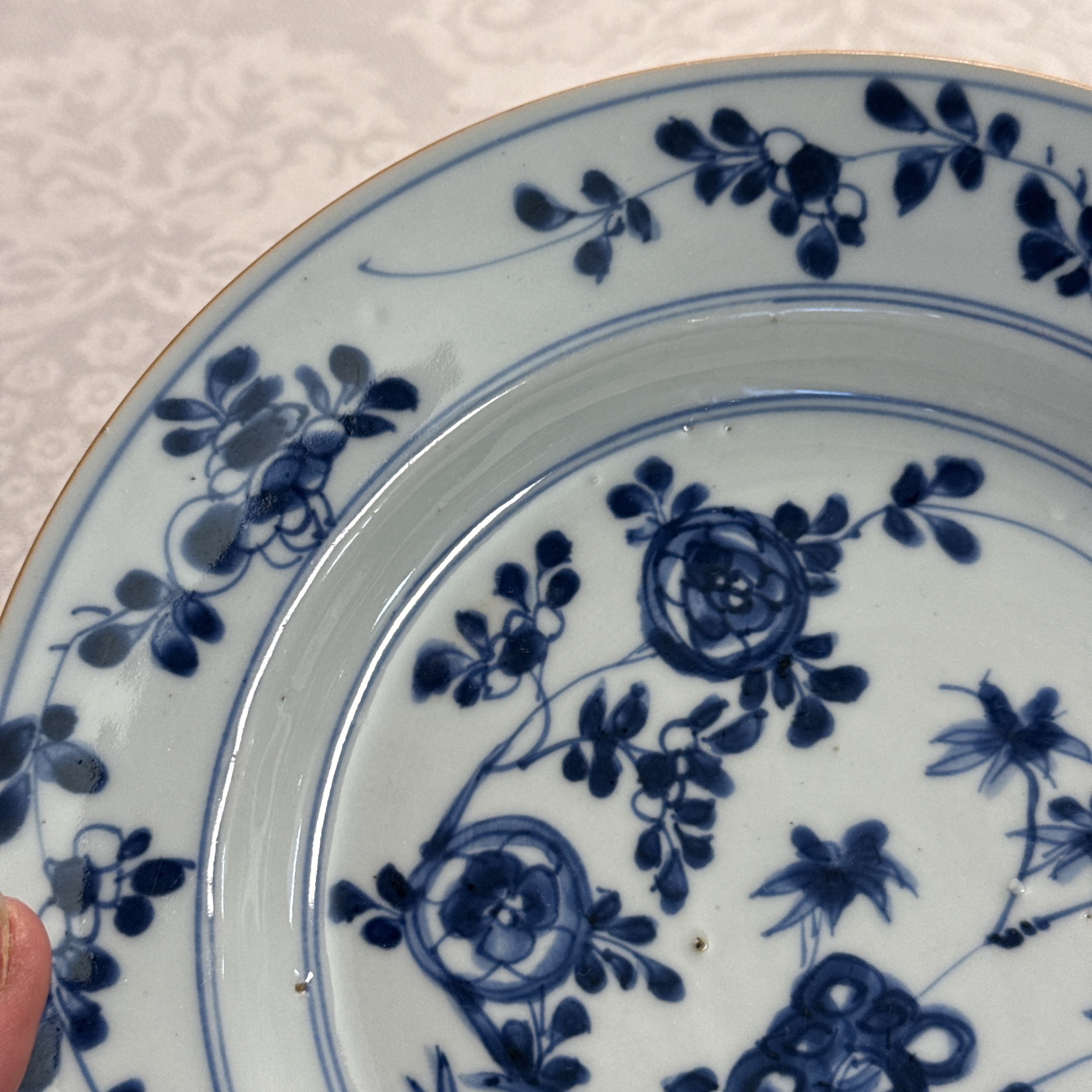 Eight Chinese blue and white plates and an Imari-style dish — photo 56