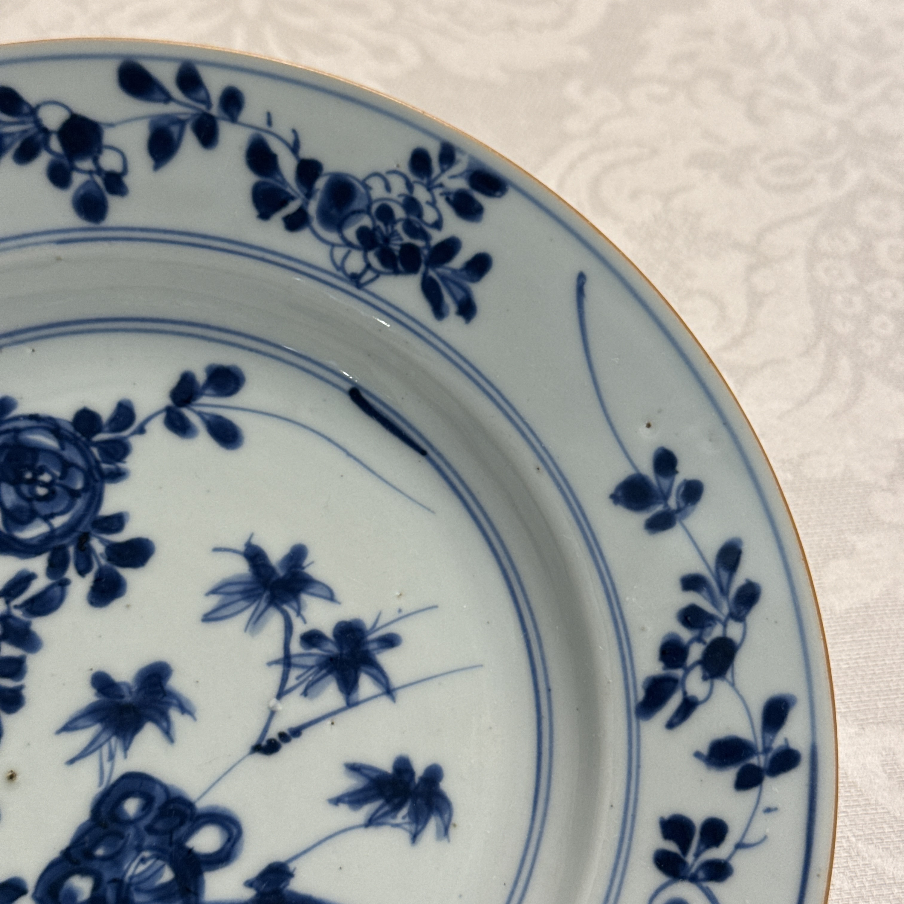 Eight Chinese blue and white plates and an Imari-style dish — photo 57