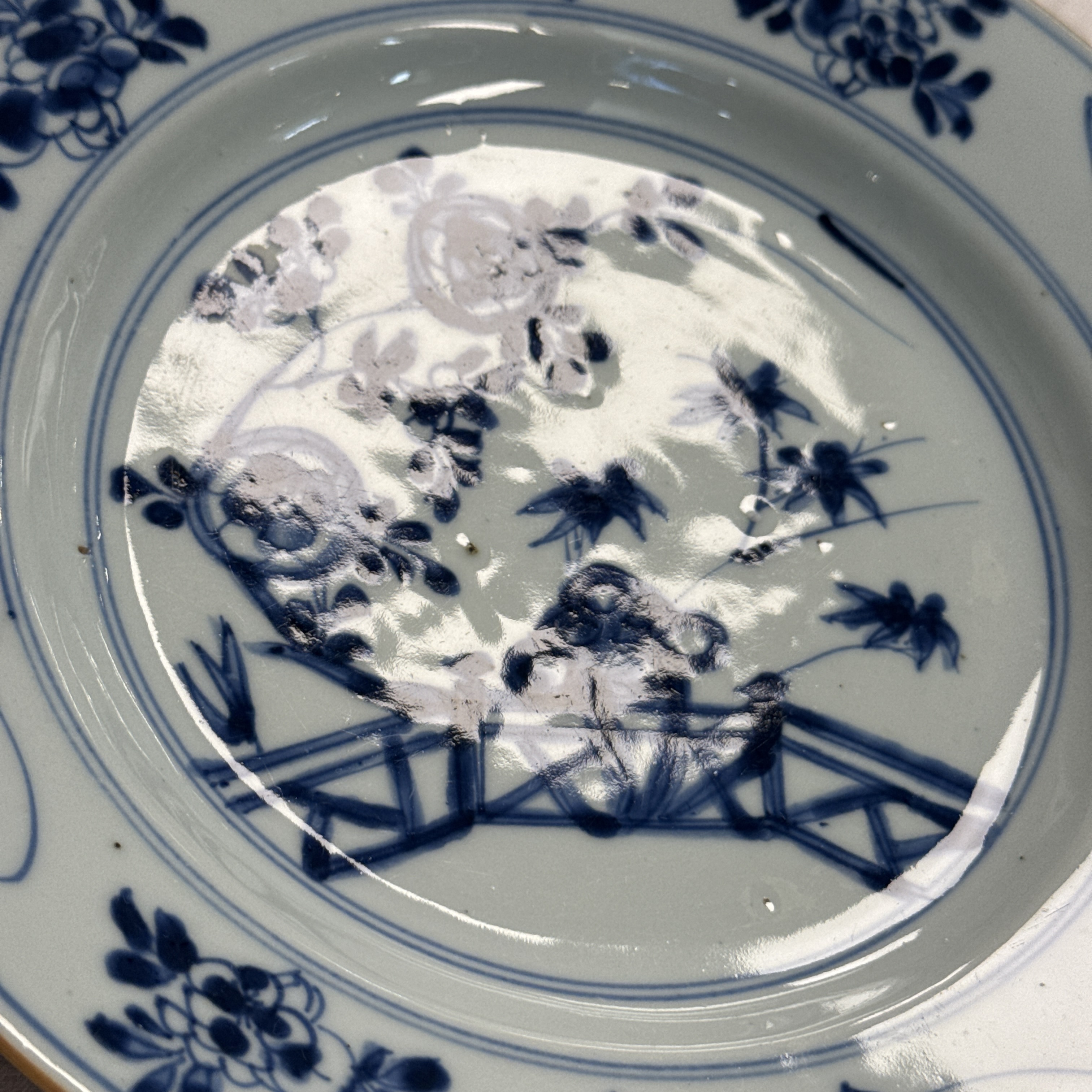 Eight Chinese blue and white plates and an Imari-style dish — photo 59
