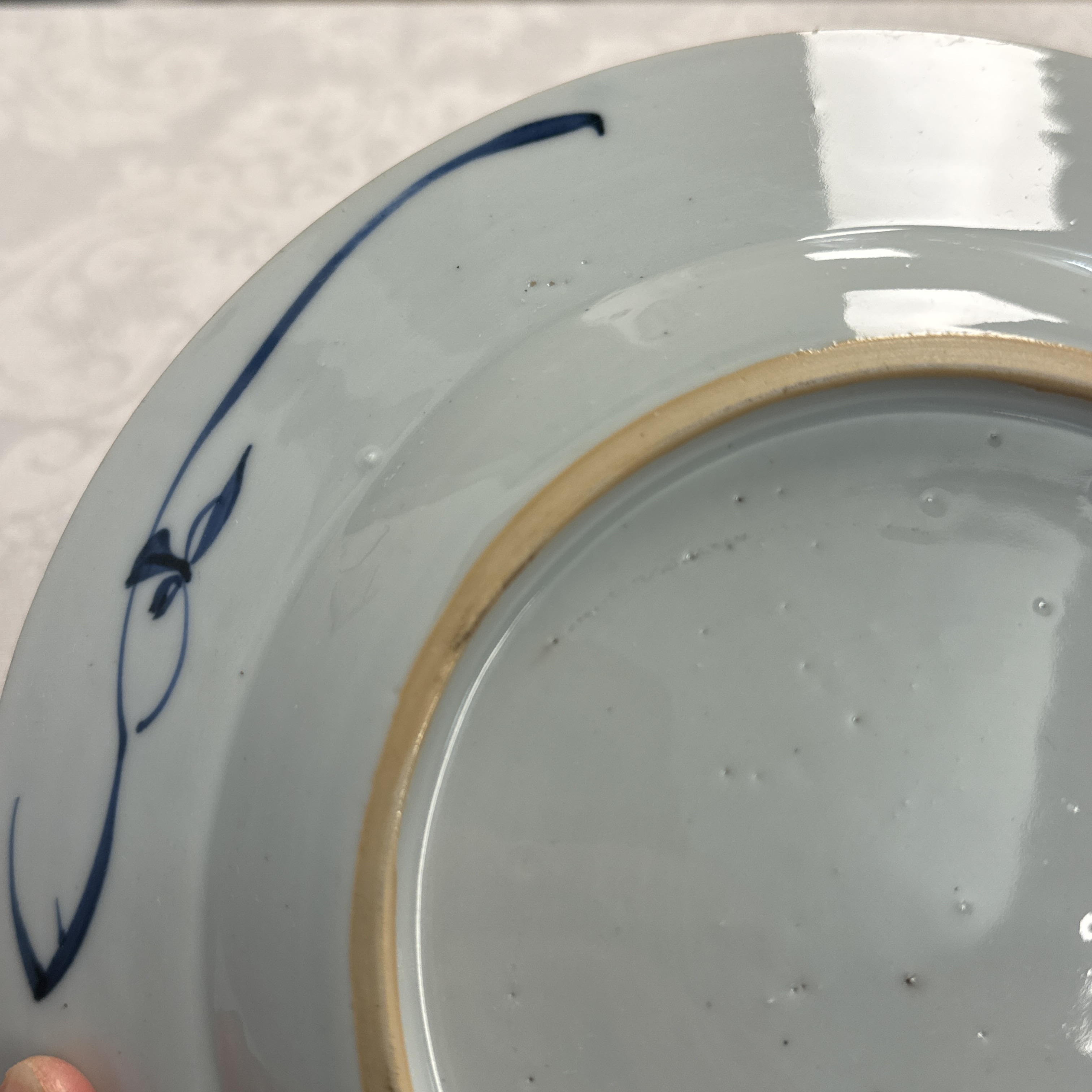 Eight Chinese blue and white plates and an Imari-style dish — photo 64