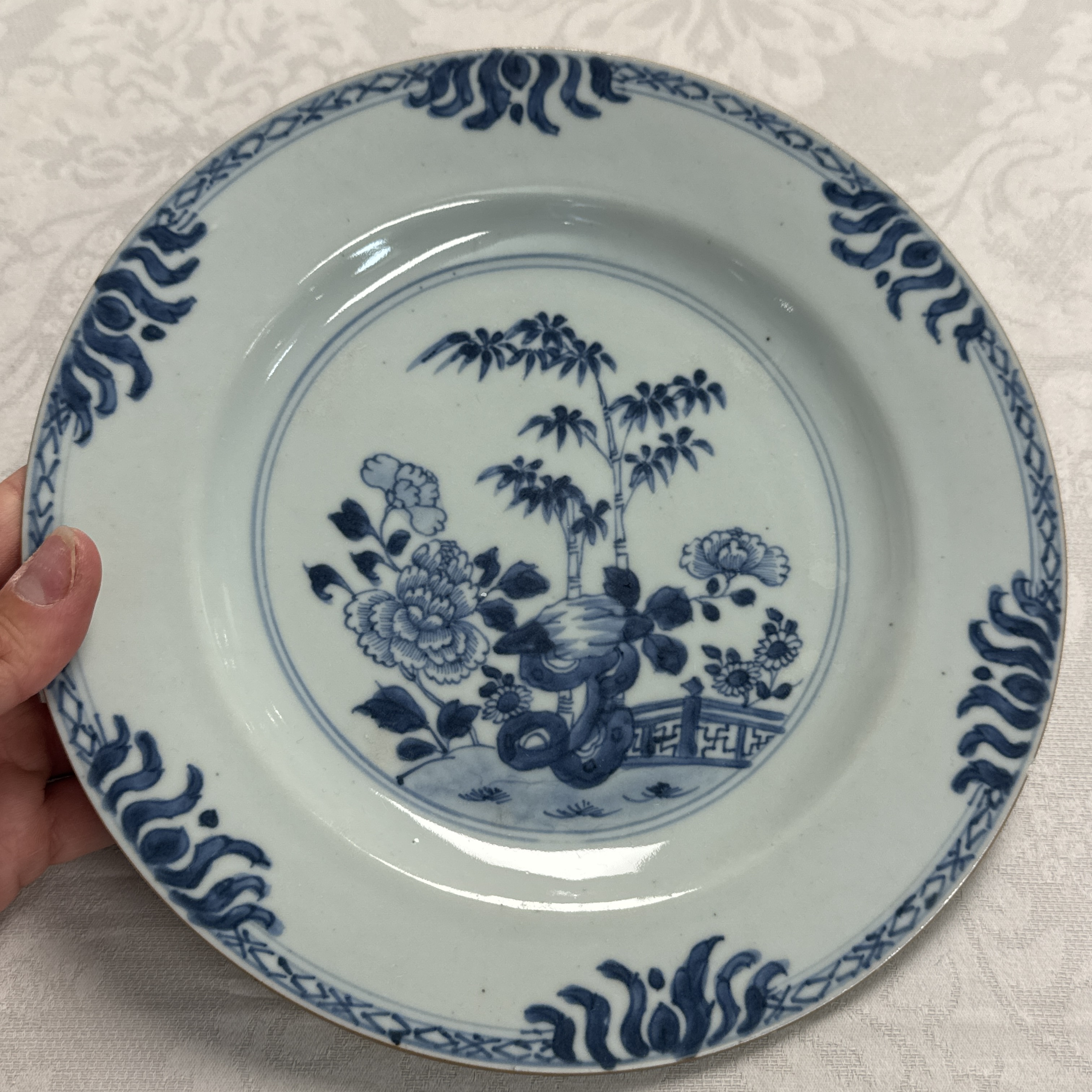 Eight Chinese blue and white plates and an Imari-style dish — photo 67