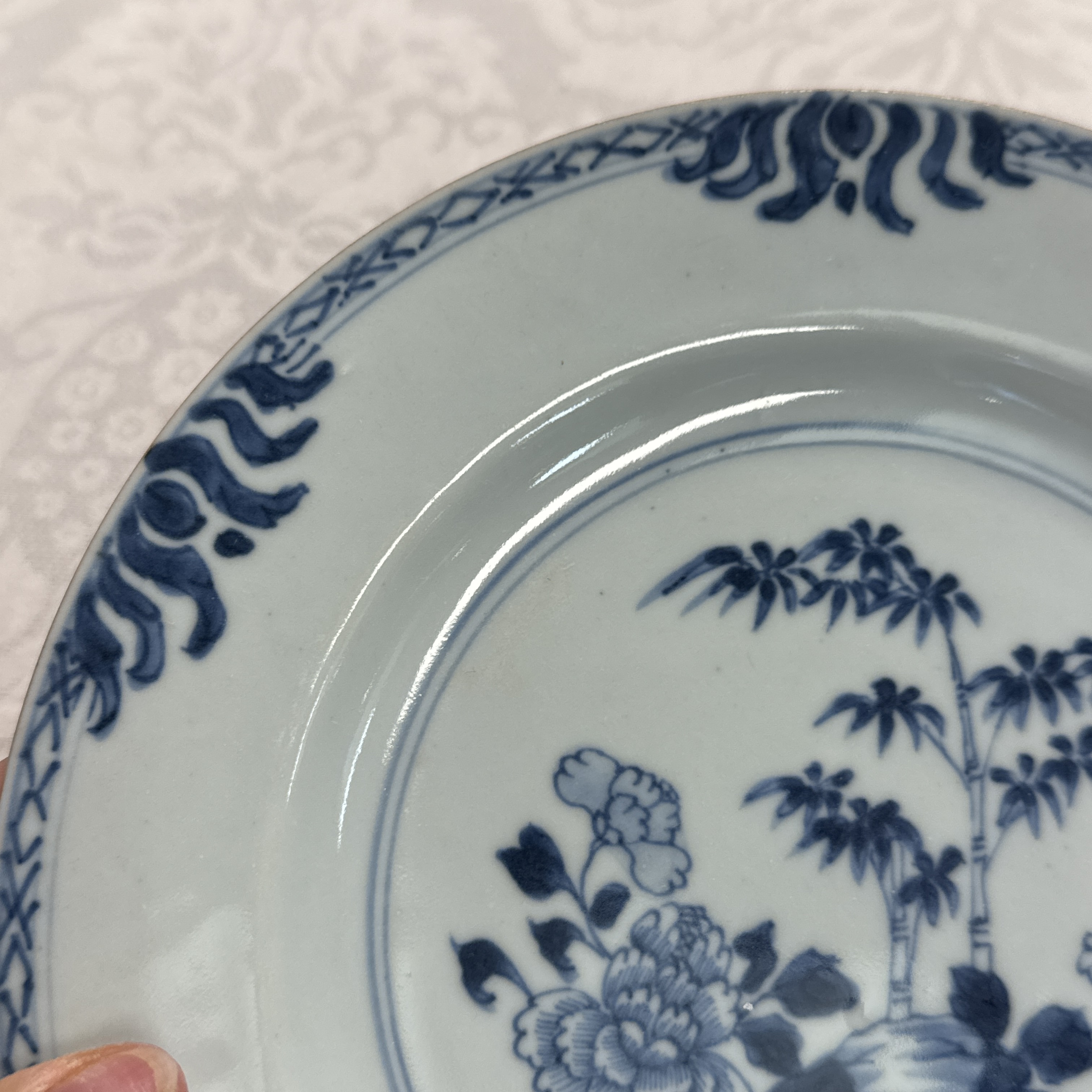 Eight Chinese blue and white plates and an Imari-style dish — photo 69