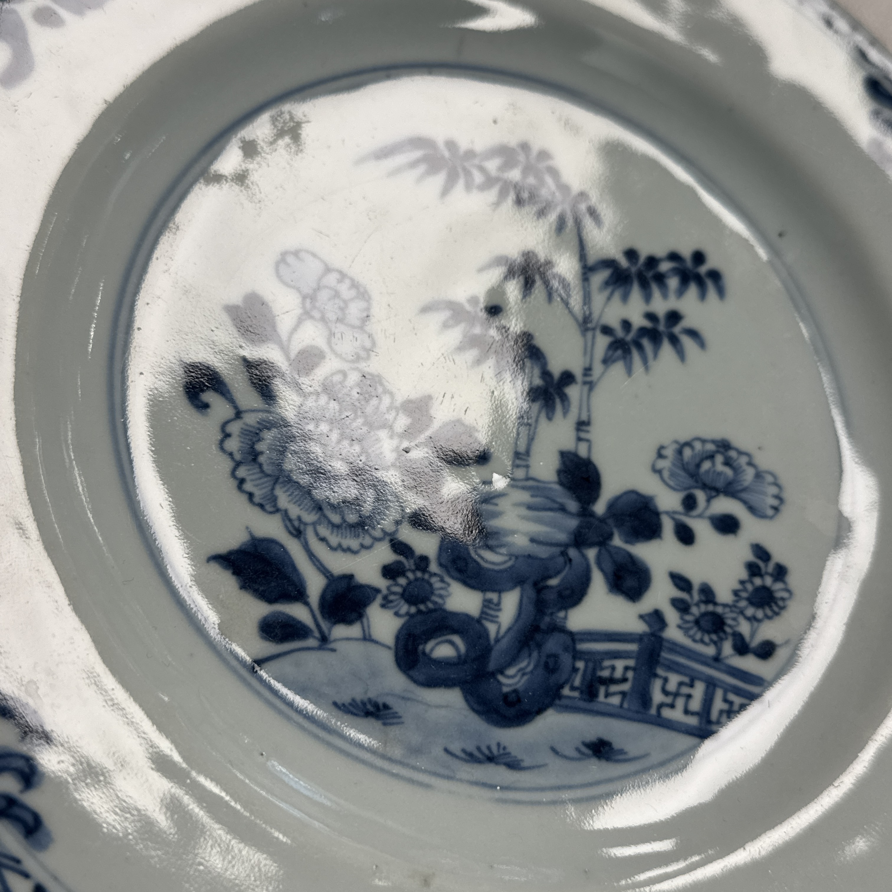 Eight Chinese blue and white plates and an Imari-style dish — photo 72