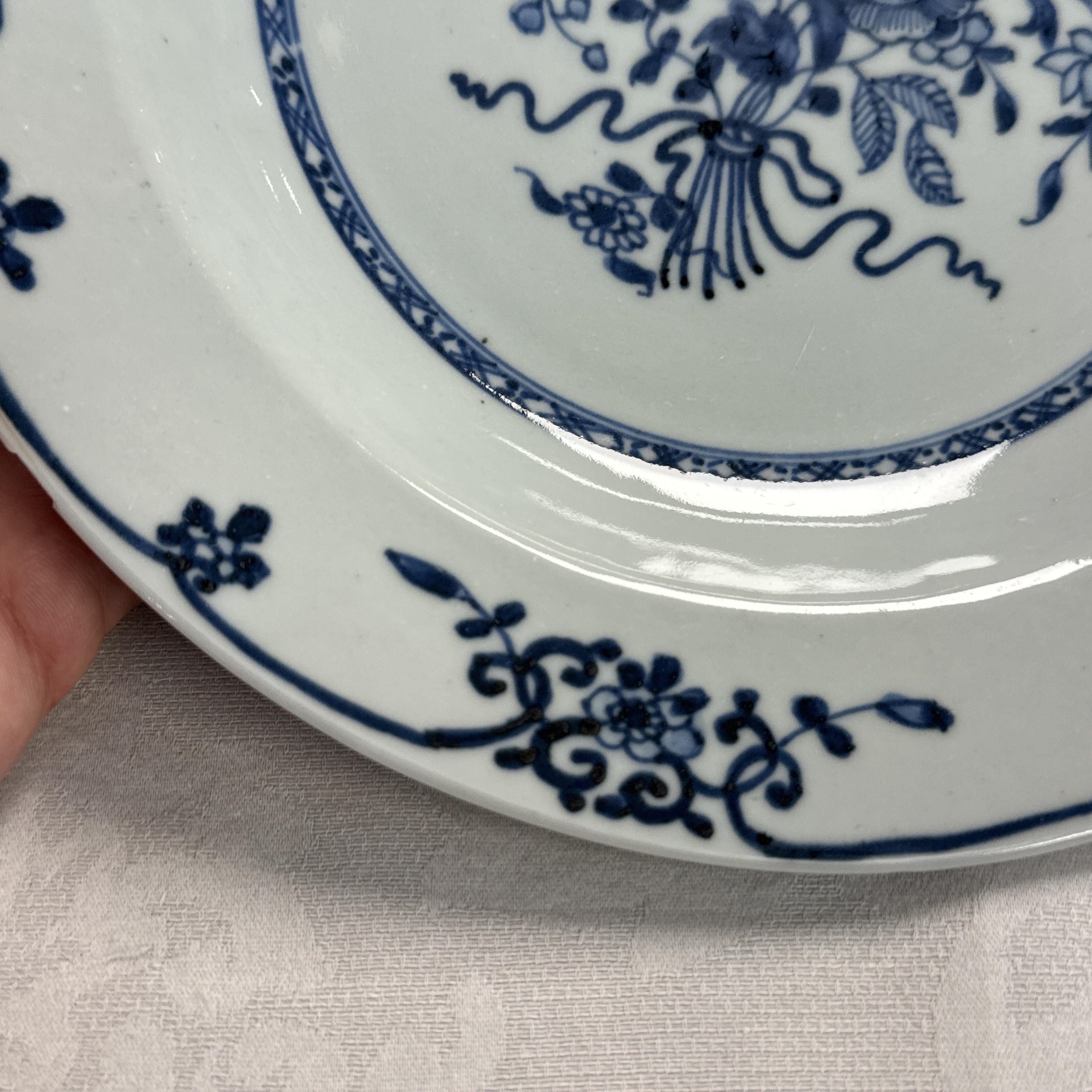 Eight Chinese blue and white plates and an Imari-style dish — photo 80