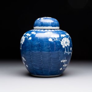 Eight Chinese blue and white 'prunus on cracked ice' wares, 19th C. — 照片 11