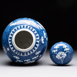 Eight Chinese blue and white 'prunus on cracked ice' wares, 19th C. — 照片 12