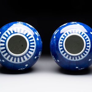 Eight Chinese blue and white 'prunus on cracked ice' wares, 19th C. — 照片 18