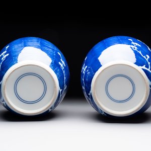 Eight Chinese blue and white 'prunus on cracked ice' wares, 19th C. — 照片 19