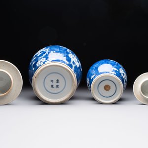 Eight Chinese blue and white 'prunus on cracked ice' wares, 19th C. — 照片 25