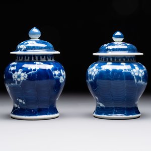 Eight Chinese blue and white 'prunus on cracked ice' wares, 19th C. — 照片 27