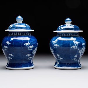 Eight Chinese blue and white 'prunus on cracked ice' wares, 19th C. — 照片 29
