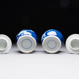 Eight Chinese blue and white 'prunus on cracked ice' wares, 19th C. — 照片 31