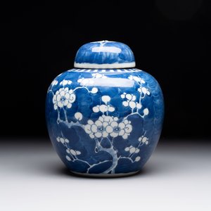 Eight Chinese blue and white 'prunus on cracked ice' wares, 19th C. — 照片 8