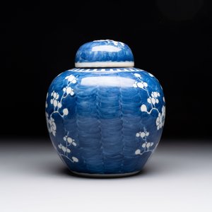 Eight Chinese blue and white 'prunus on cracked ice' wares, 19th C. — 照片 9