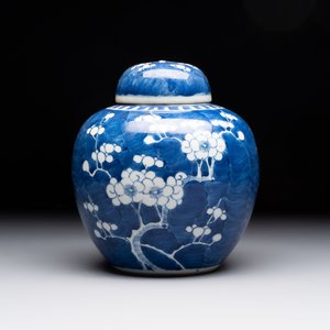 Eight Chinese blue and white 'prunus on cracked ice' wares, 19th C. — 照片 10