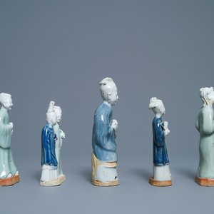 Eight Chinese blue, white and celadon-glazed biscuit models, Qianlong/Jiaqing — photo 5