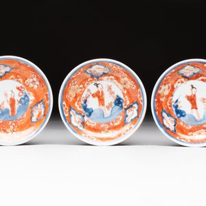 Eight Chinese blue, white and iron-red cups and twelve saucers, Kangxi/Yongzheng — 照片 12