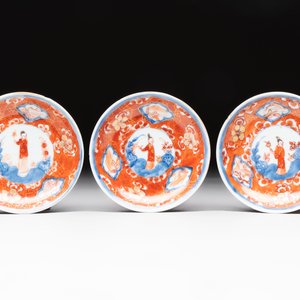 Eight Chinese blue, white and iron-red cups and twelve saucers, Kangxi/Yongzheng — 照片 14
