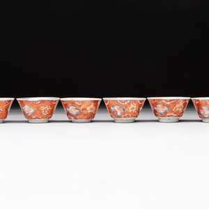 Eight Chinese blue, white and iron-red cups and twelve saucers, Kangxi/Yongzheng — 照片 19