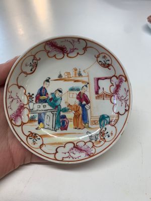 Eight Chinese Canton famille rose cups, 14 saucers and a teapot, Qianlong — photo 5