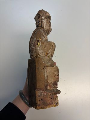 Eight Chinese carved wooden sculptures with traces of polychromy and gilding, 19th C. — photo 28
