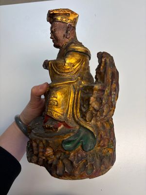 Eight Chinese carved wooden sculptures with traces of polychromy and gilding, 19th C. — photo 8