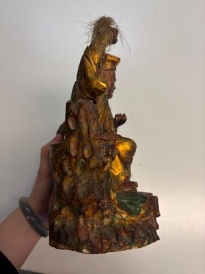 Eight Chinese carved wooden sculptures with traces of polychromy and gilding, 19th C. — photo 10
