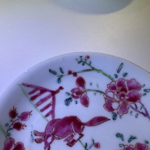 Eight Chinese famille rose and verte cups and saucers, Kangxi/Qianlong — photo 16