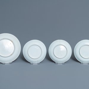 Eight Chinese famille rose and verte cups and saucers, Kangxi/Qianlong — photo 3