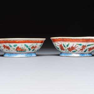 Eight Chinese famille rose and verte wares, 19/20th C. — 照片 20