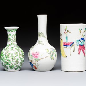 Eight Chinese famille rose and verte wares, 19/20th C. — 照片 9