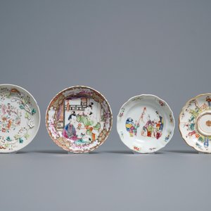 Eight Chinese famille rose cups and saucers, Yongzheng/Qianlong — 照片 14