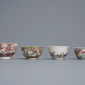 Eight Chinese famille rose cups and saucers, Yongzheng/Qianlong — 照片 9
