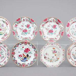 Eight Chinese famille rose export porcelain plates, Qianlong, 18th C. — foto 1